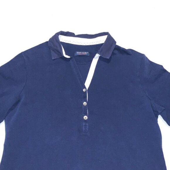 saint James Cotton Polo Dress Navy Blue Size 8 - Picture 4 of 12